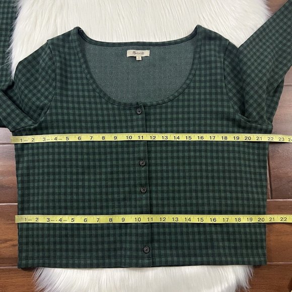 Madewell Size XL Gingham Check Jacquard Cardigan‎ Sweater Jacket - Picture 4 of 7